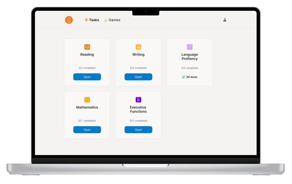 Preview of Tutorised Task page.